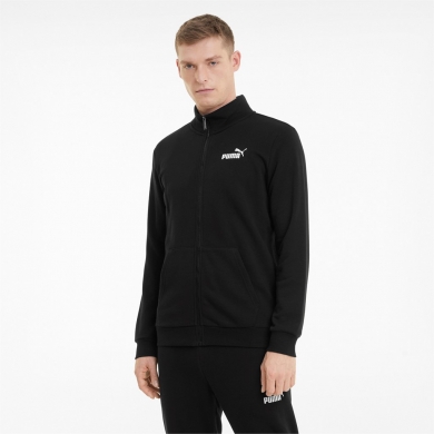 Puma Freizeit Jacke Essential Logo - Baumwolle - schwarz Herren